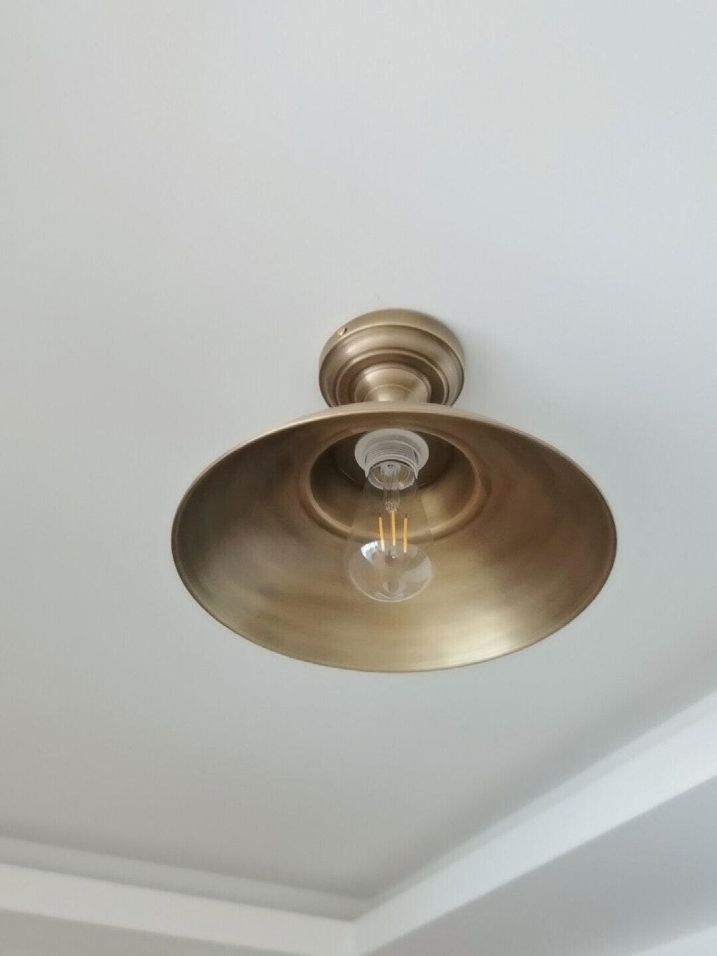 Customer photo review of Brass Dome Ceiling Light, Antique Finish, Wide and Shallow, 30 cm