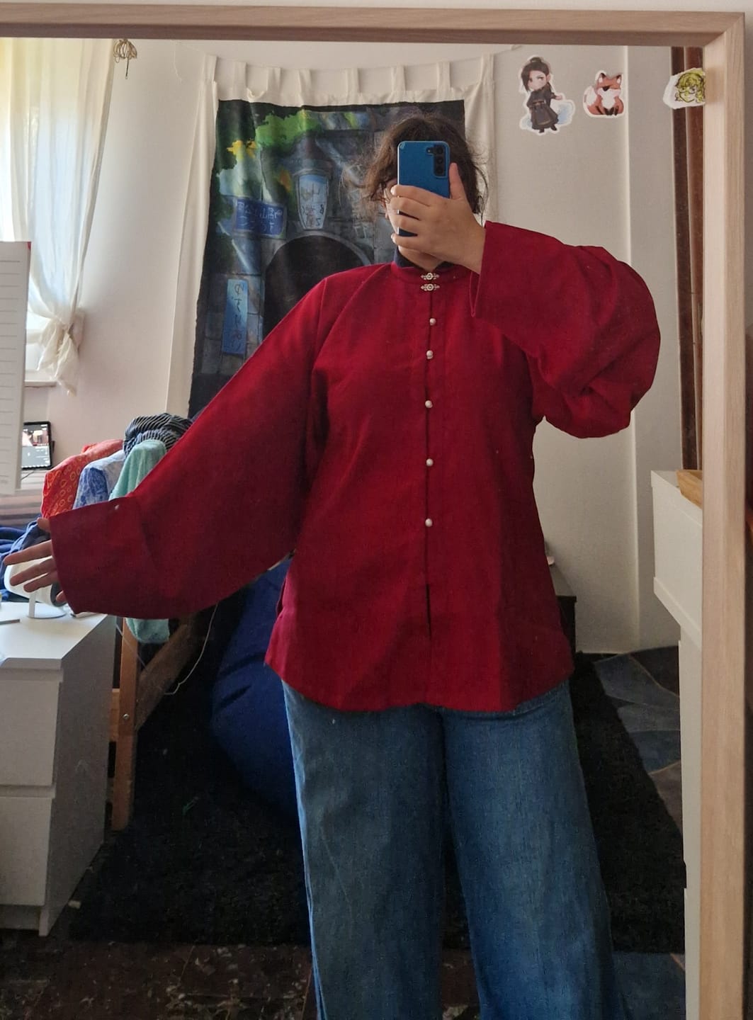 Customer photo review of Egg Yolk 熟蛋 Ming Dynasty Contrast Collar Pipa Sleeves Liling Duijin Shirt