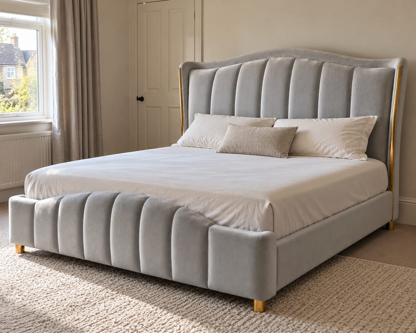 Customer photo review of Richmond King Ottoman Storage Bed (Light Grey)