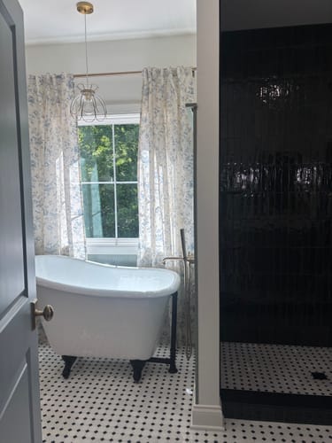 Customer photo review of Amelie Floral Linen Blend Custom Curtains