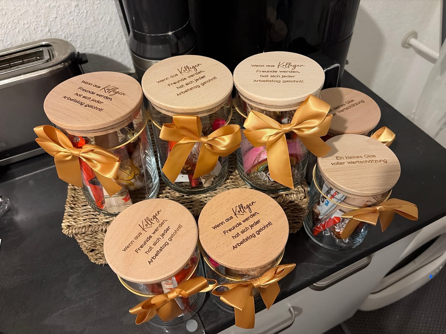 Customer photo review of Geschenk-Glas "Wenn aus Kollegen Freunde werden"