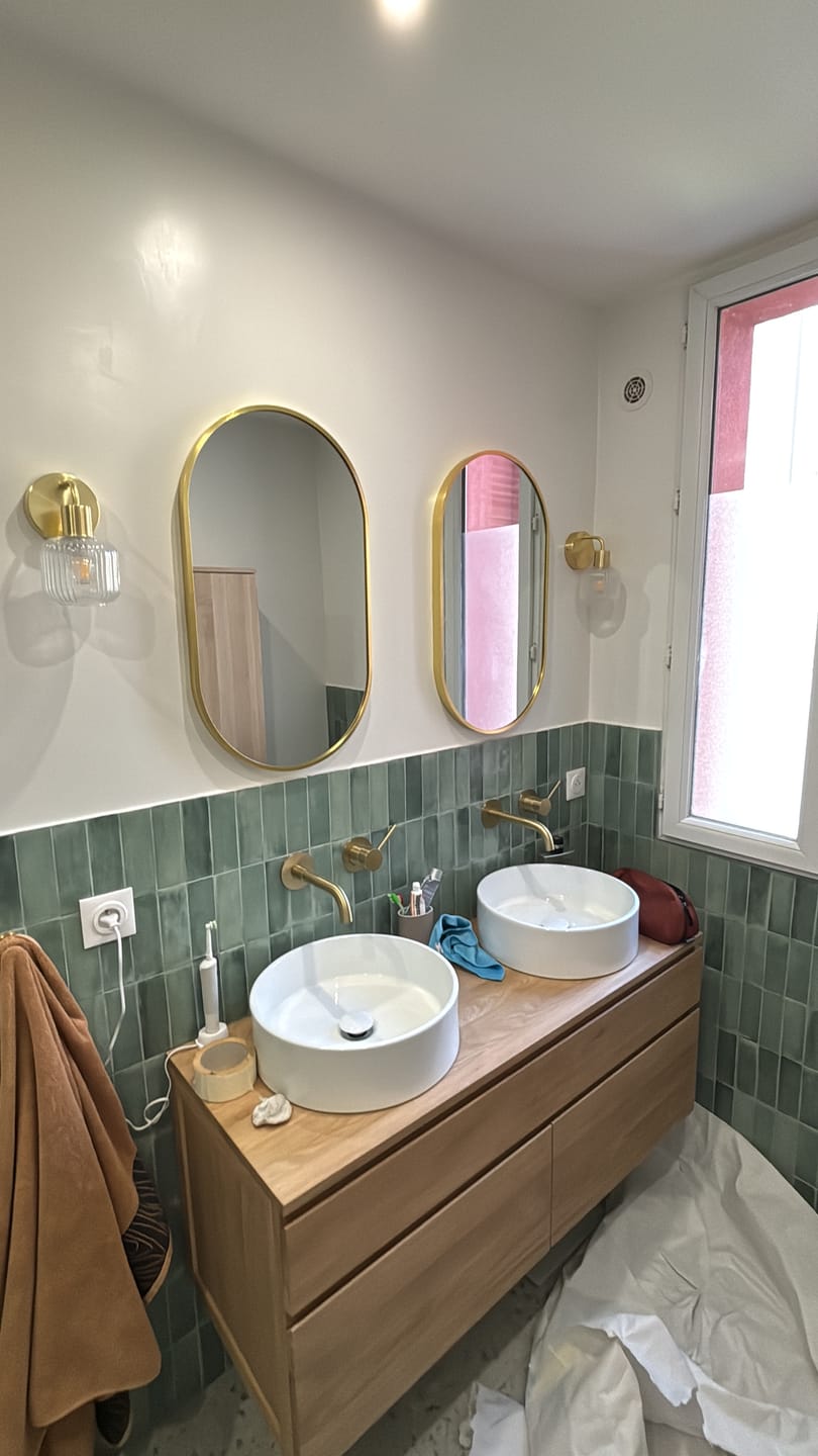 Customer photo review of Mitigeur mural or brossé
