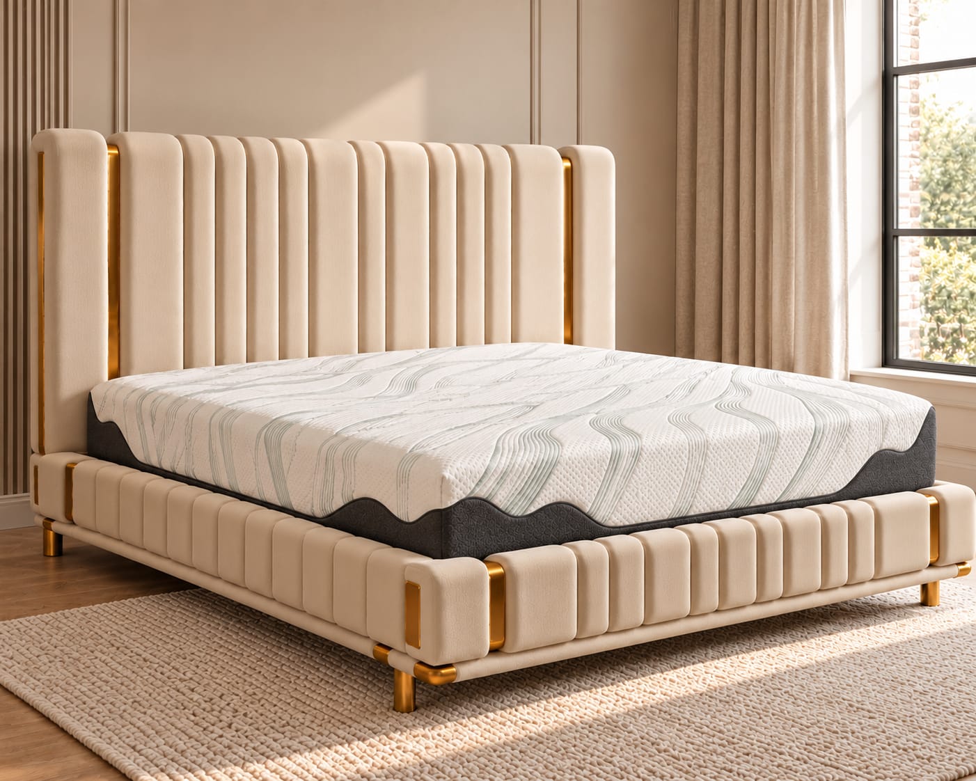 Customer photo review of Mayfair King Ottoman Storage Bed (Oatmeal Beige)