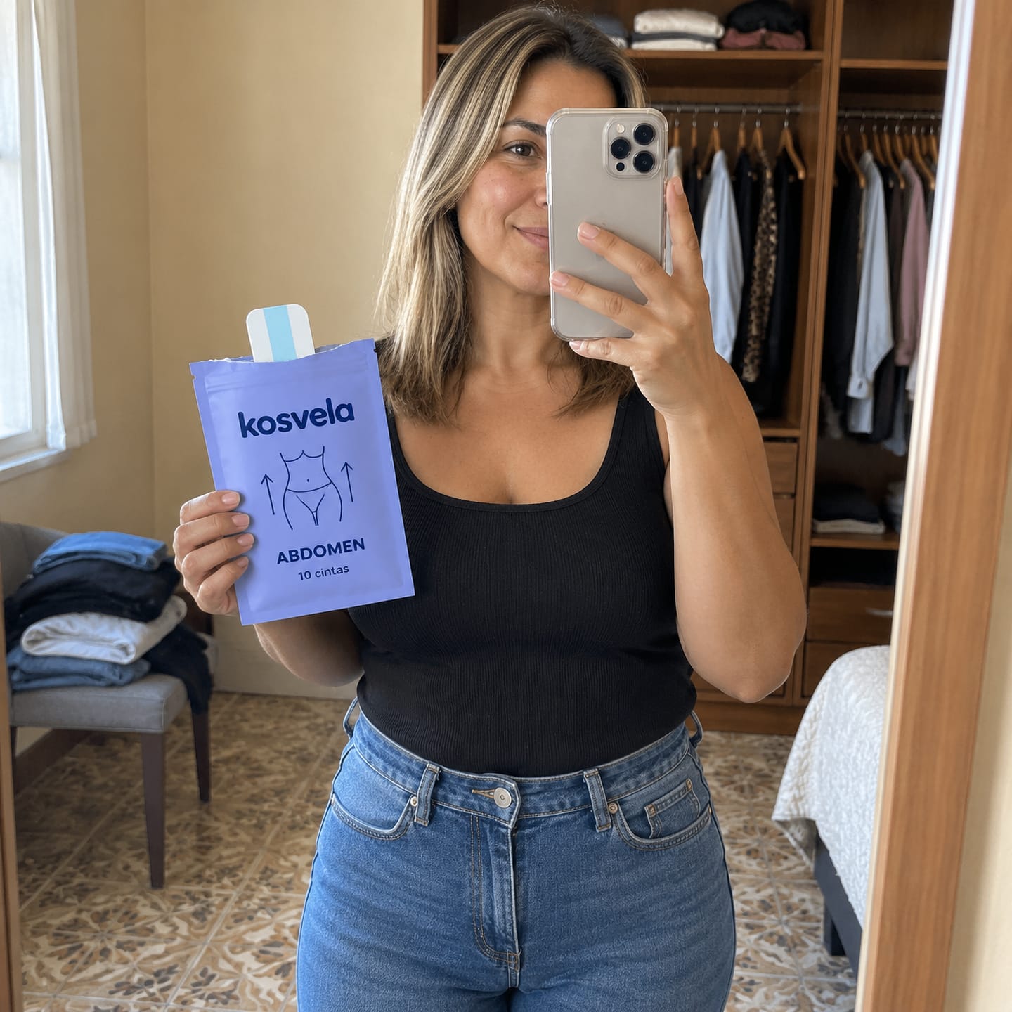 Customer photo review of Kosvela · Cinta tensora invisible para el abdomen (pack de 10)