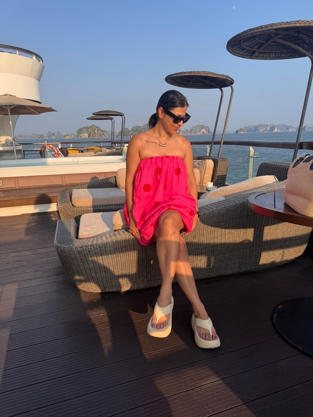 Customer photo review of Amalfi Polka Bubble Short Dress