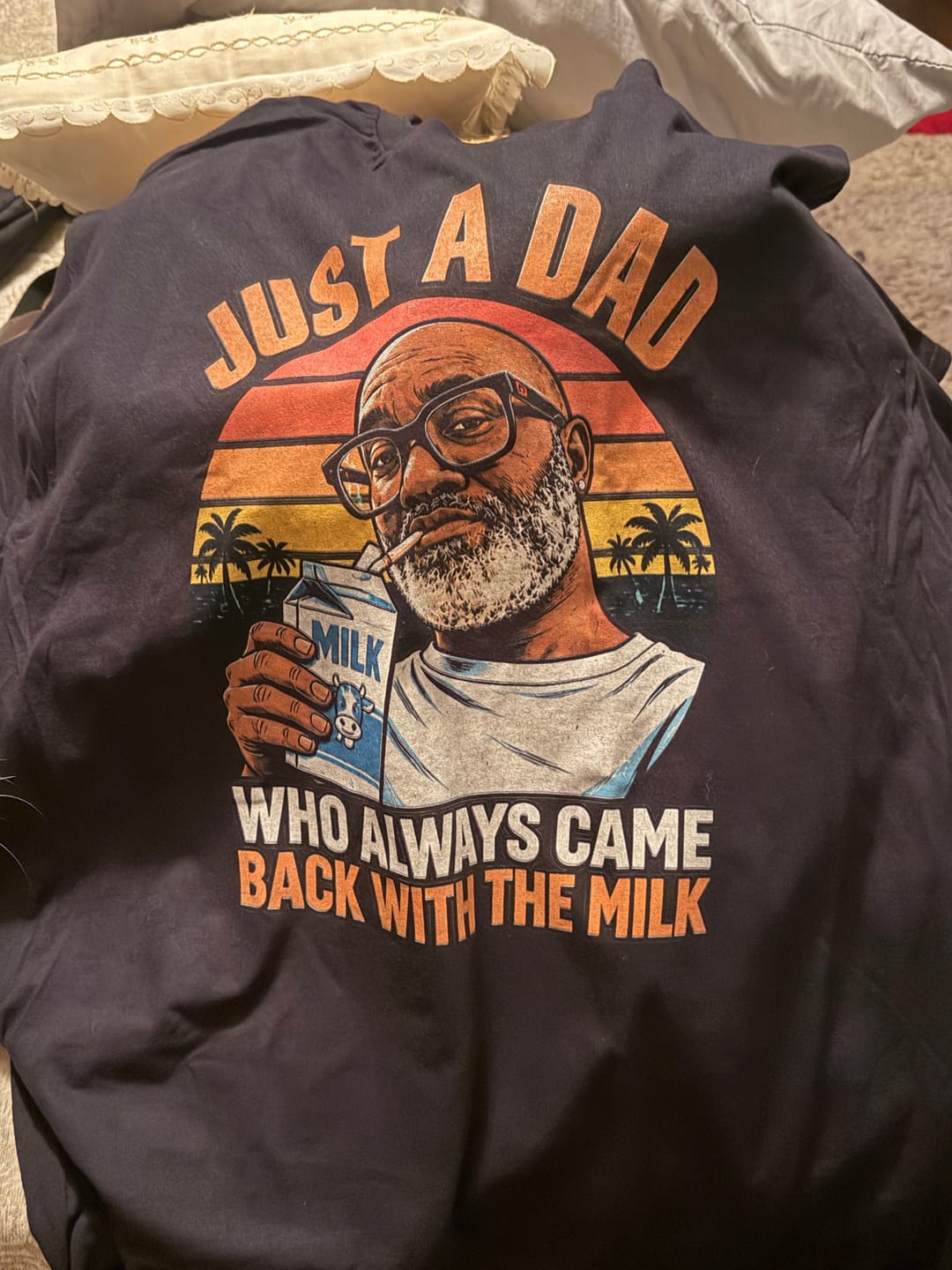 Customer photo review of Dad Milk| Custom T-shirt