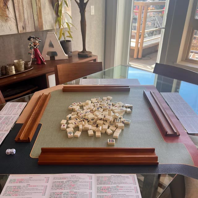 Customer photo review of Minimalist Mahjong Mat – Mid Century Vegan Leather
