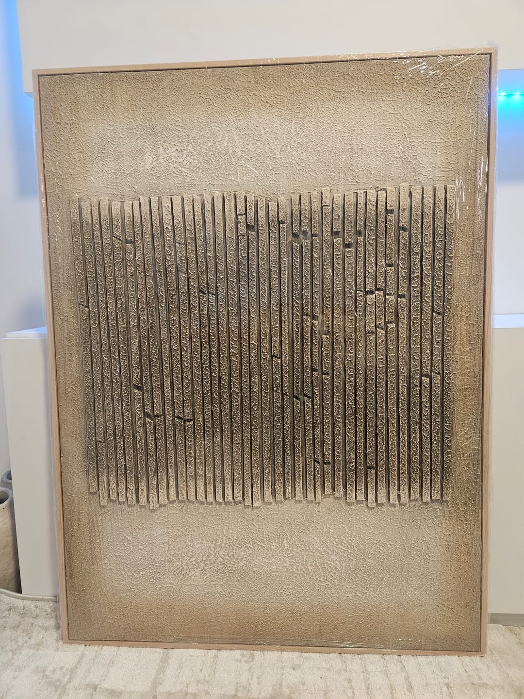 Customer photo review of Code Lines – Minimal Relief Painting #awp93