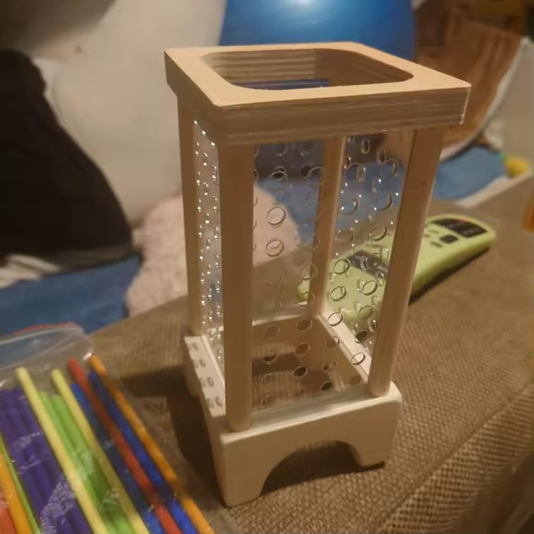 Customer photo review of Tour de bâtonnets en bois Montessori