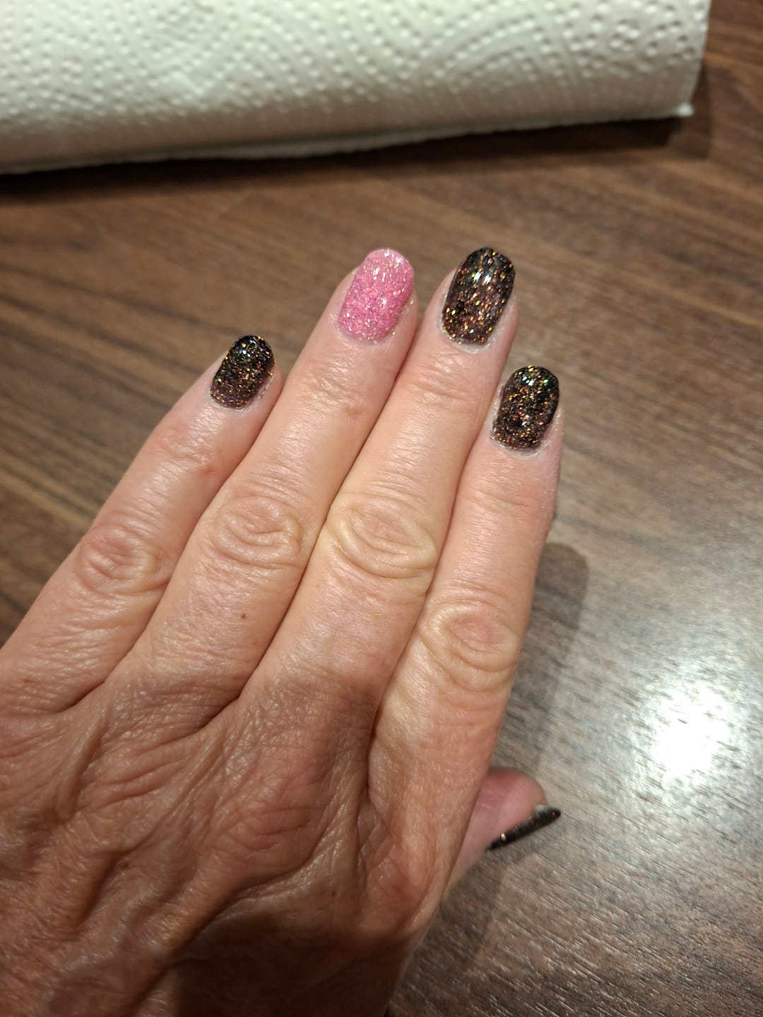 Customer photo review of Birthday Bling Dipping Powder