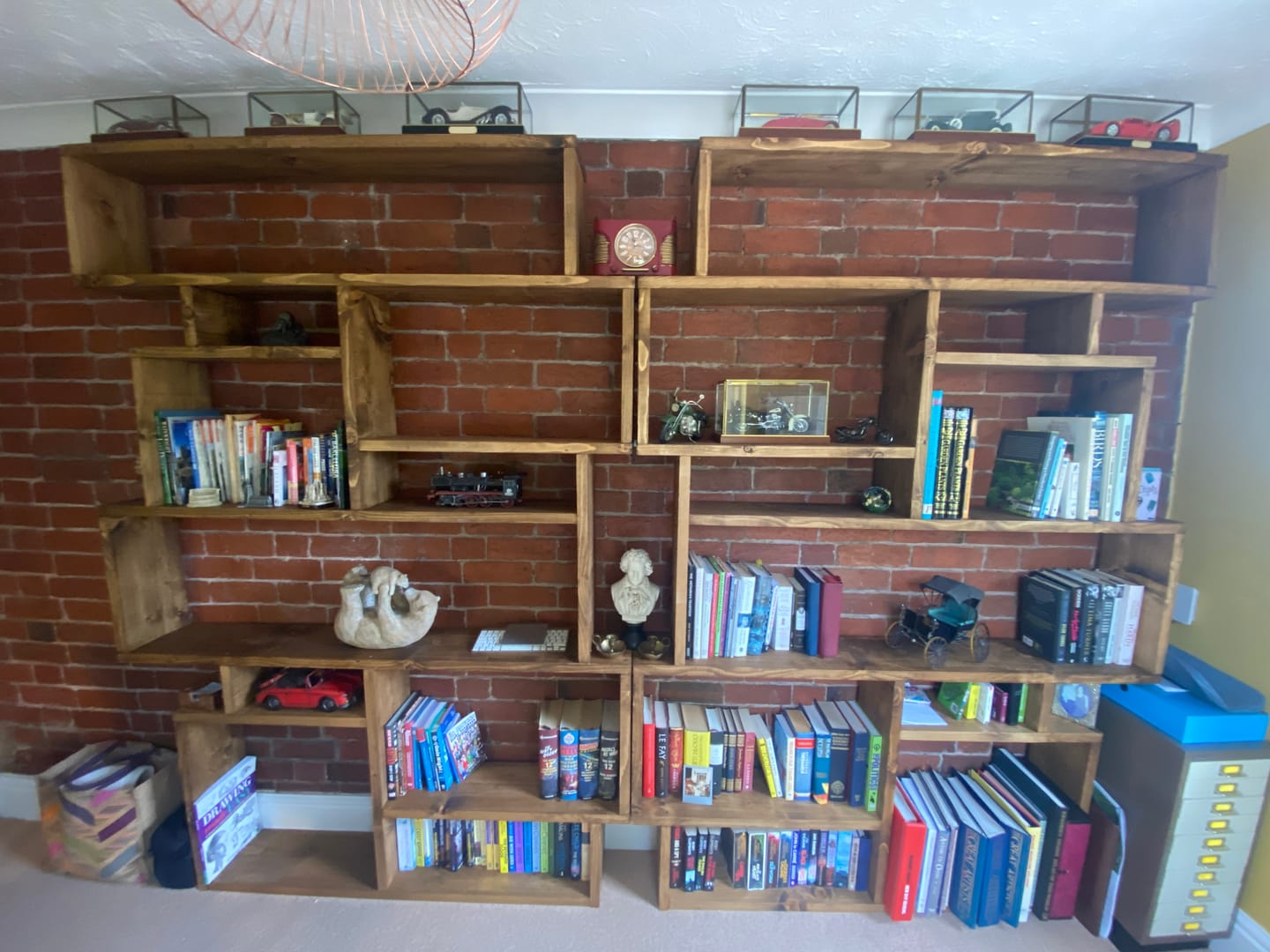 Customer photo review of Solid Wood Box Bookcase & Shelving Unit - Modular Storage Organizer - Boxes