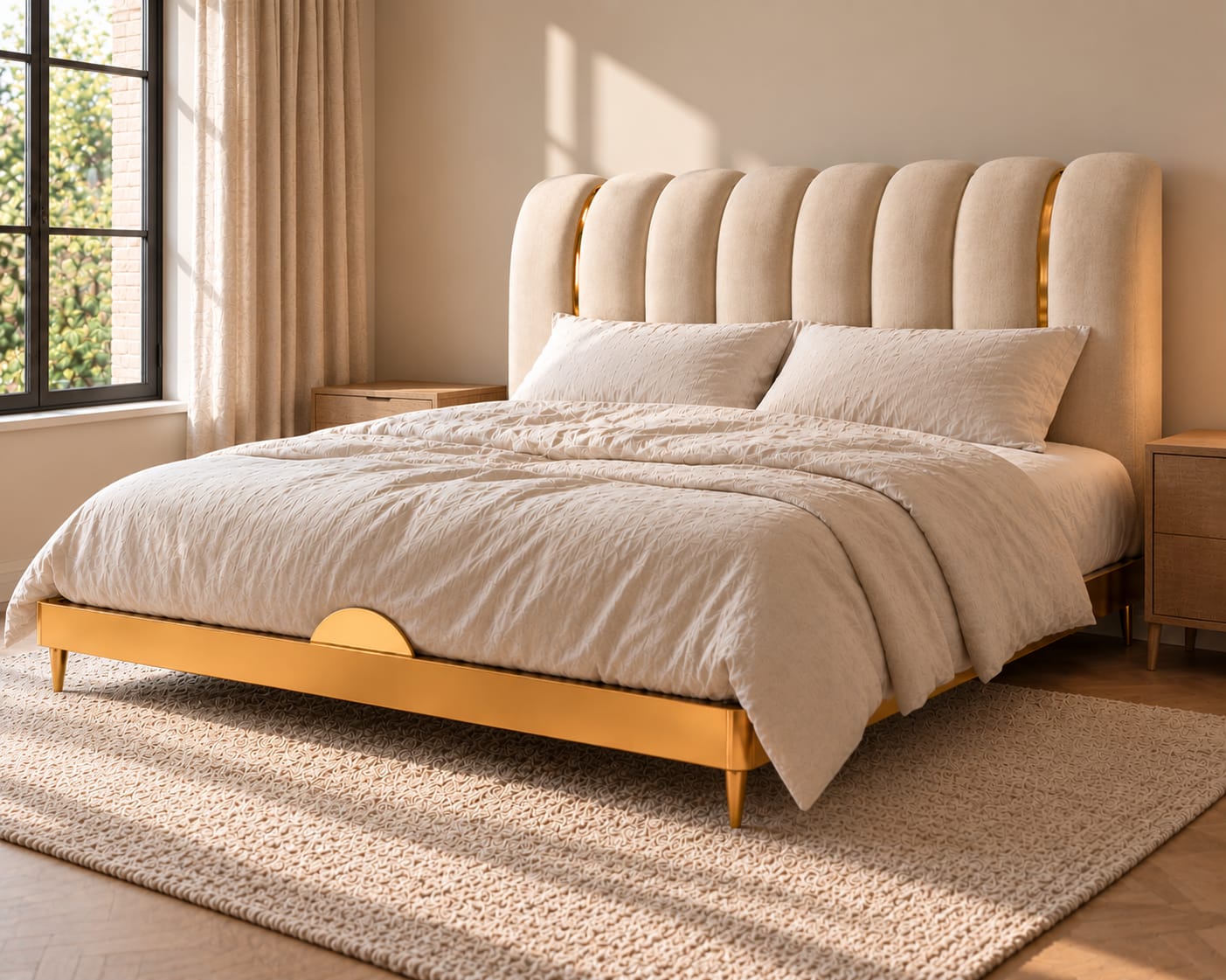 Customer photo review of Hampton King Ottoman Storage Bed (Ivory Cream)