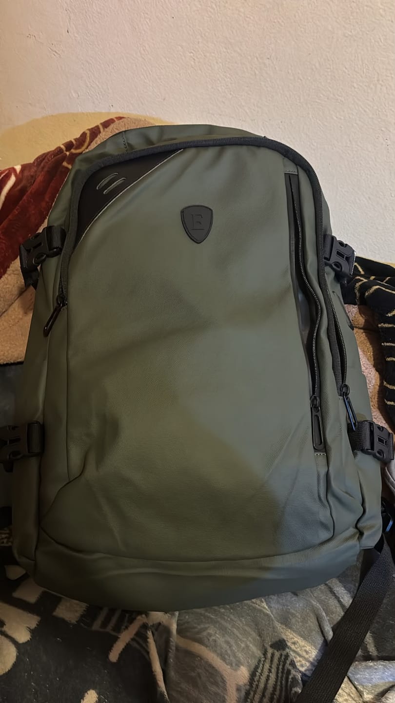Customer photo review of Tech Backpack Green