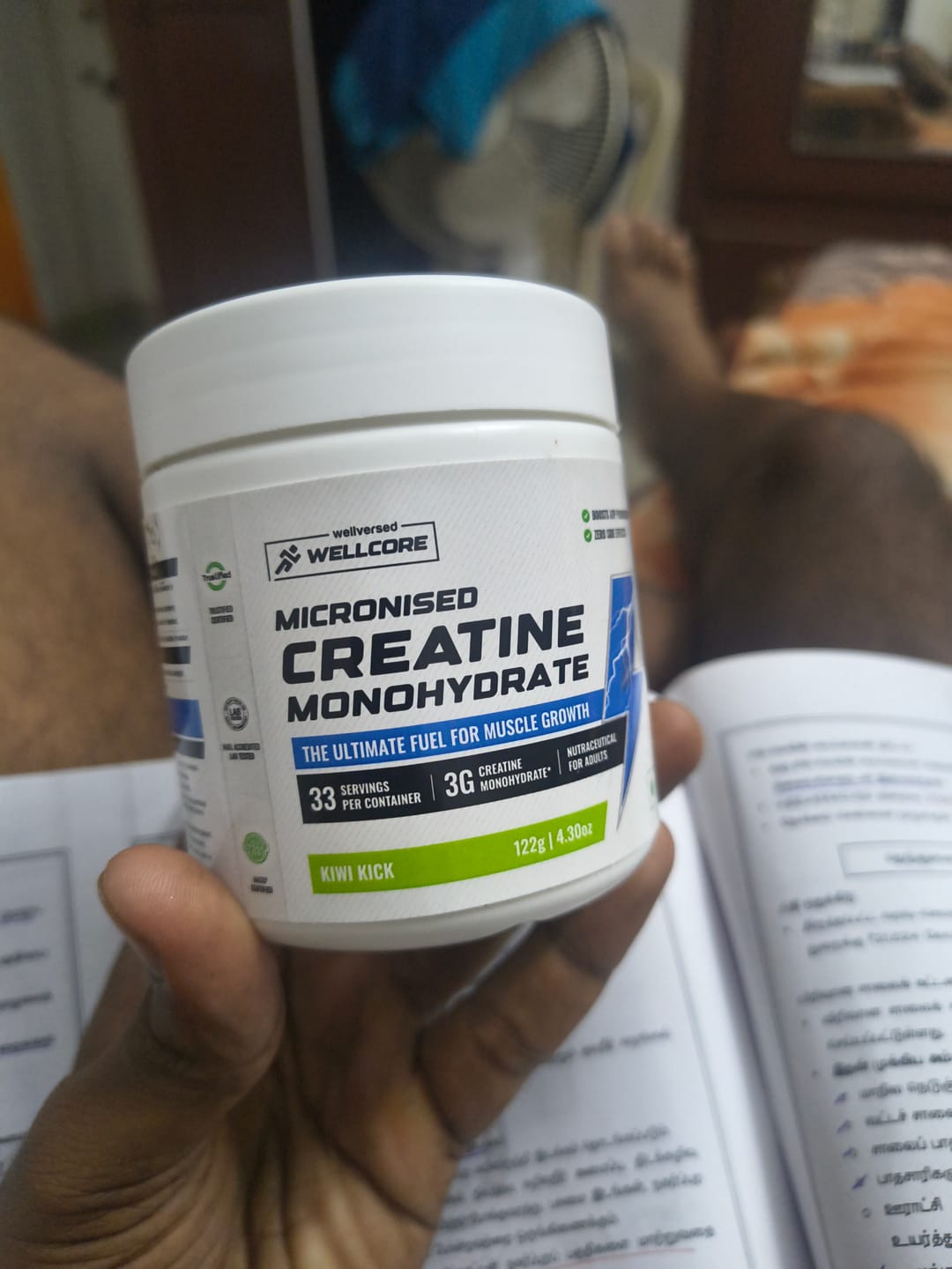 Customer photo review of Wellcore - Pure Micronised Creatine Monohydrate | Kiwi Kick (122g, 33 servings)