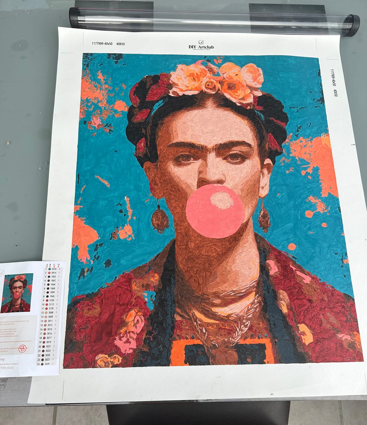 Customer photo review of Bubblegum Frida | Paint by Number