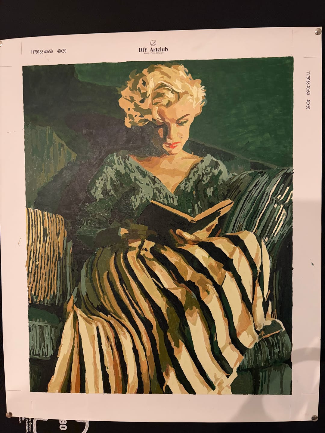 Customer photo review of Reading Marilyn | Paint by Number