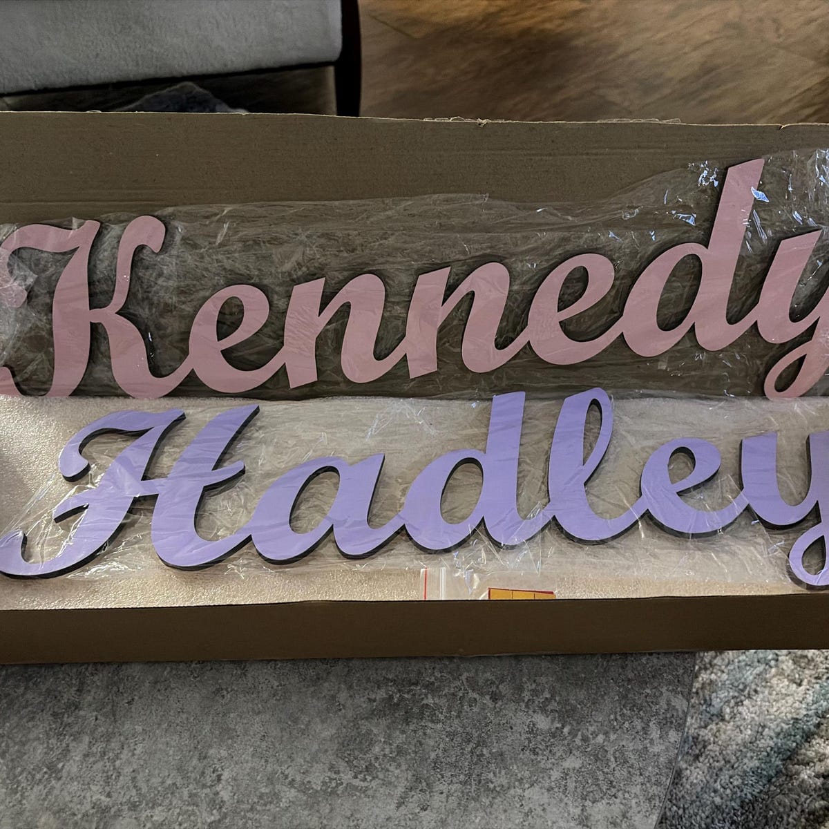 Customer photo review of Personalized Wooden Name Sign