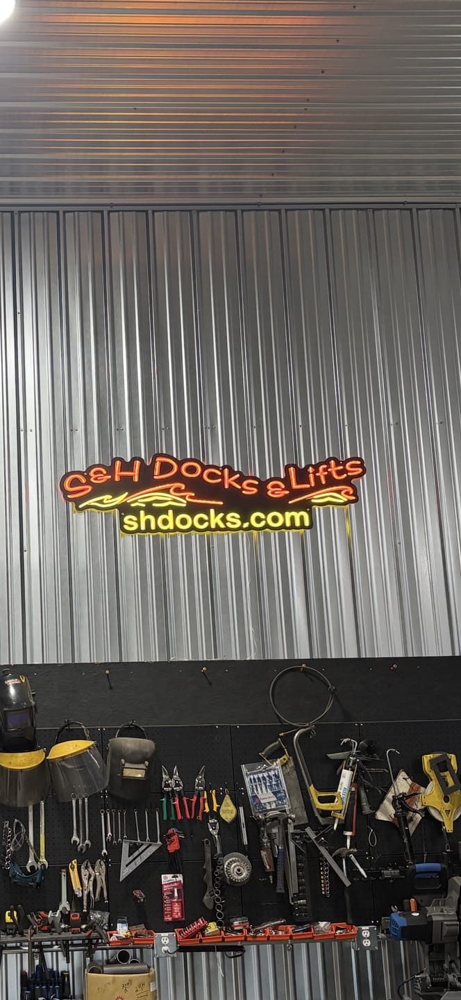 Customer photo review of S&H Docks and Lifts | LED Neon Sign