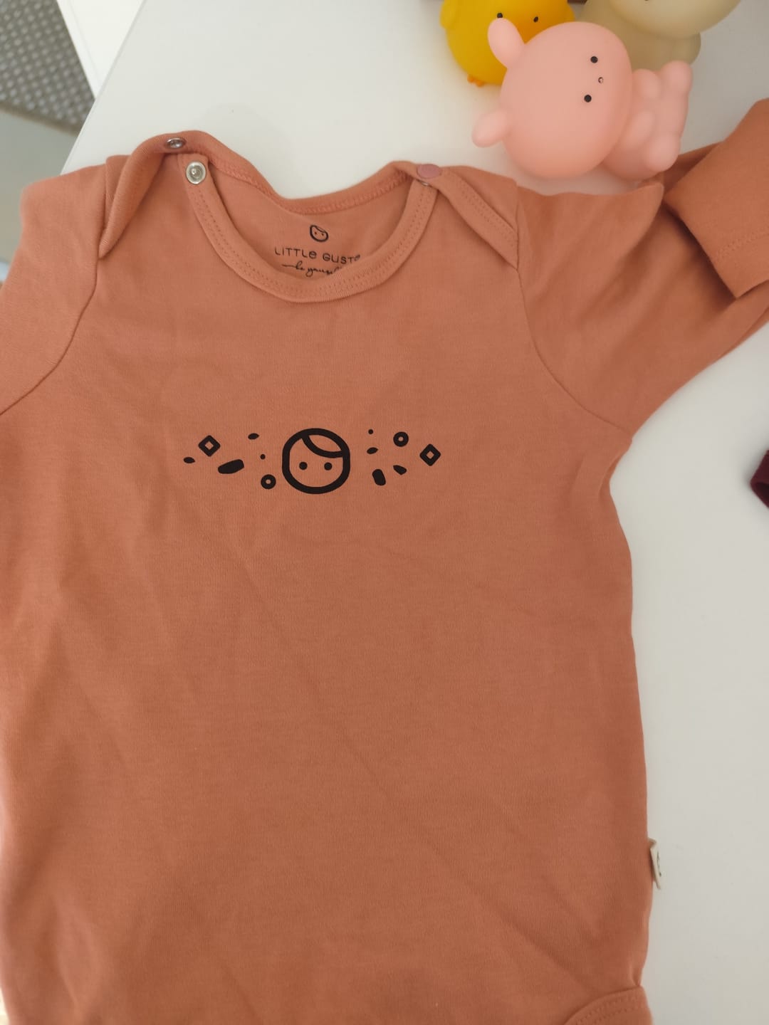 Customer photo review of Uzun Kollu Ayarlanabilir Çıtçıtlı Zıbın Pembe Organik Pamuk Planet Gusto