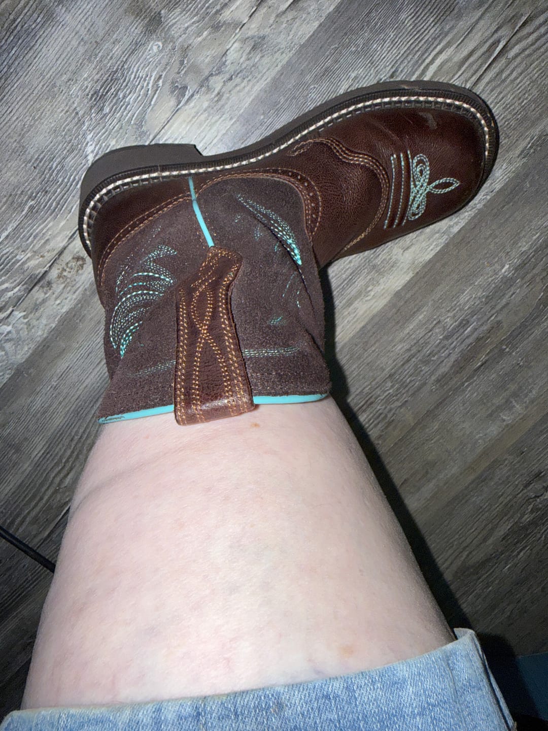Customer photo review of Ariat Ladies Fatbaby Heritage Dapper Royal Choc Short Boots 10016238