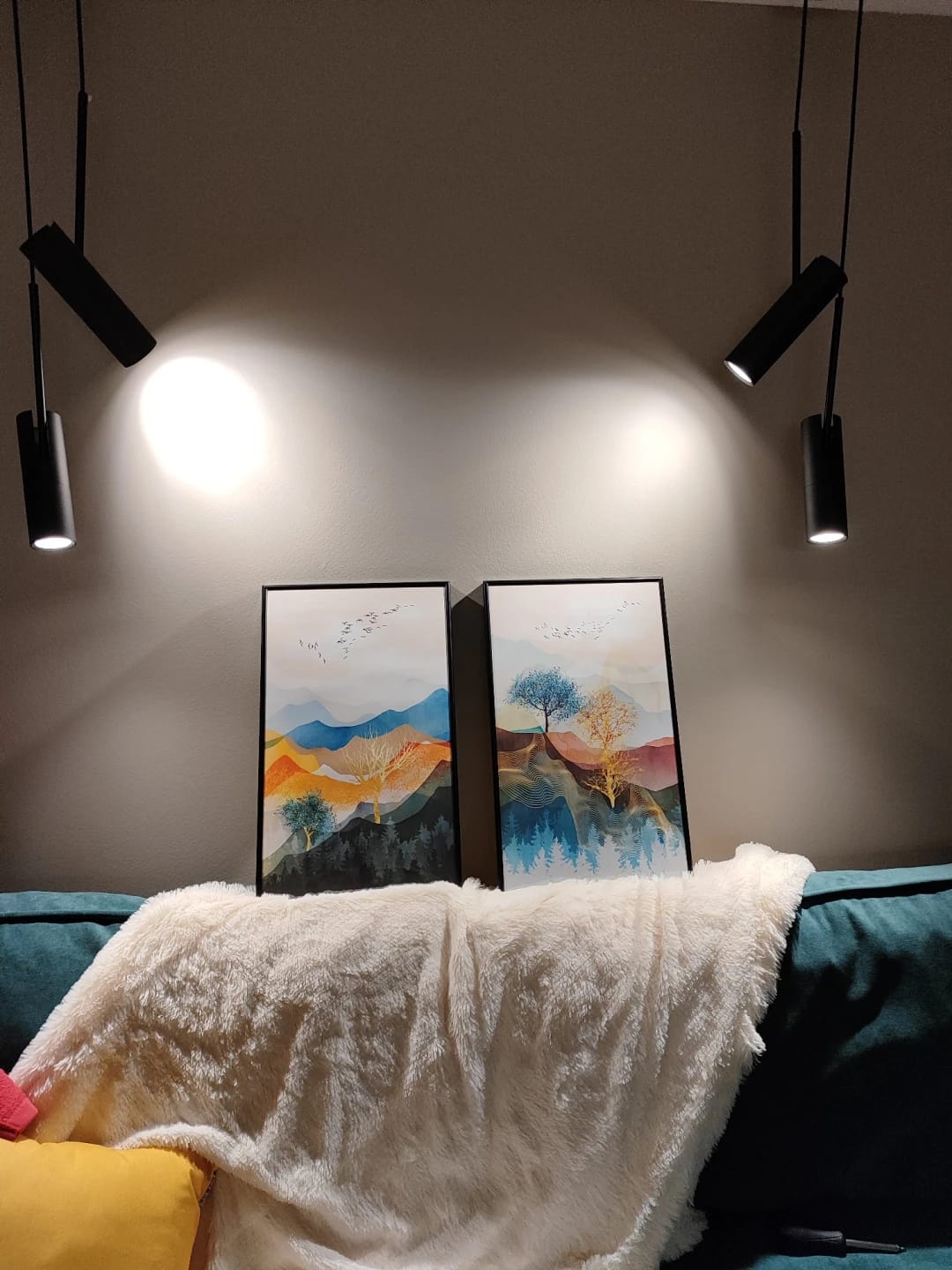Customer photo review of Adjustable Pendant Light, Aluminium Cylinder, One or Two Heads