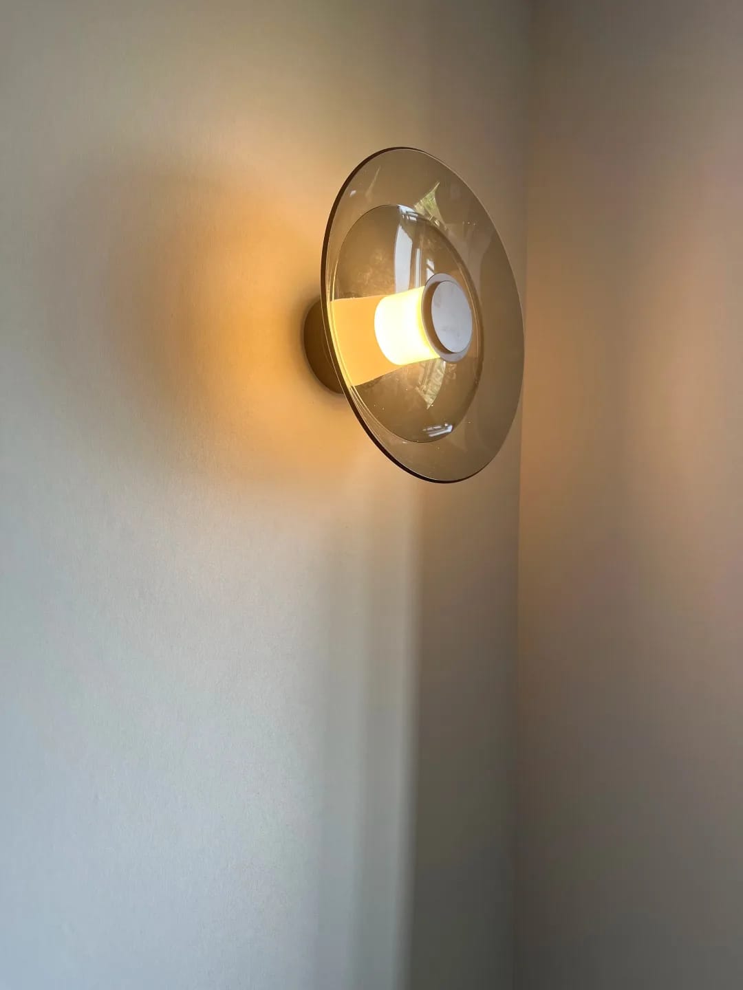 Customer photo review of Glass Wall Sconce, Round Concentric Disc, Wall Light, 23 or 30 cm