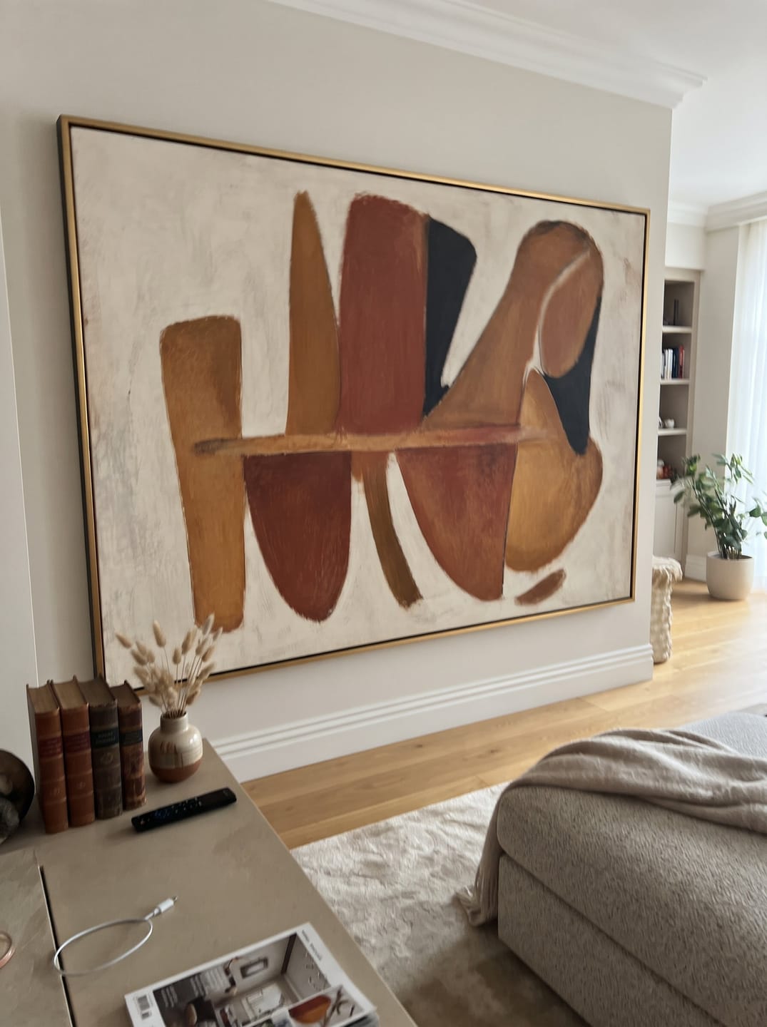 Customer photo review of "Terra Forms" - Mid-Century Modern Abstract | Terracotta & Ochre Earth-Tone Statement Art