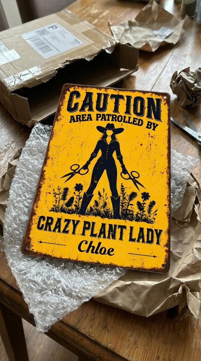 Customer photo review of The Garden Sign For Her - Personalized Vertical Metal Sign