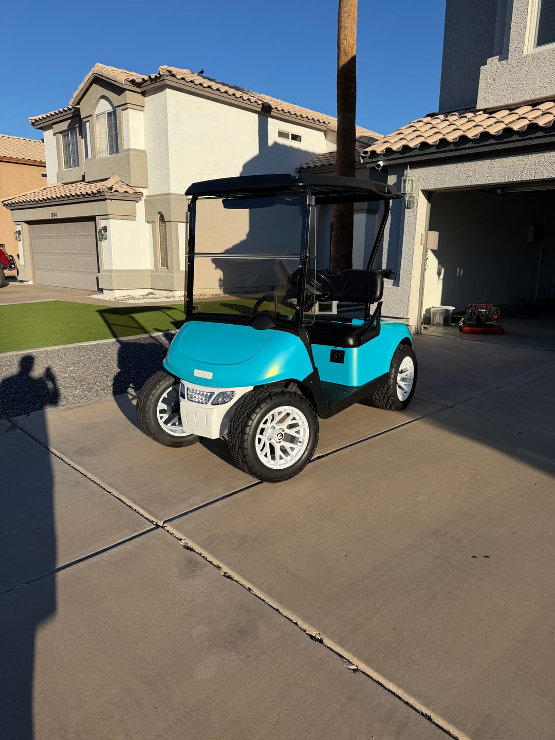 Customer photo review of Candy Metallic Neon Ice Blue Vinyl Wrap