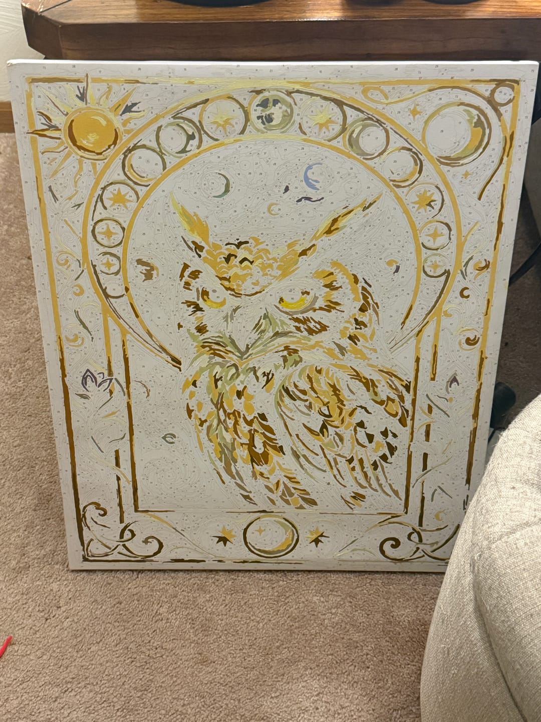 Customer photo review of Mystical Owl Universe (80 Color Paint by Numbers)