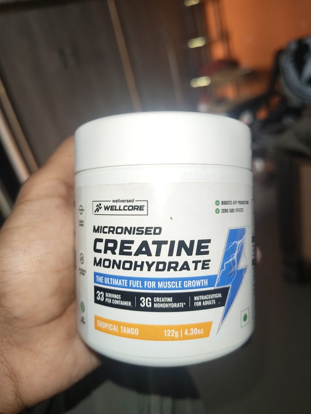 Customer photo review of Wellcore - Pure Micronised Creatine Monohydrate (122g, 33 Servings) Tropical Tango