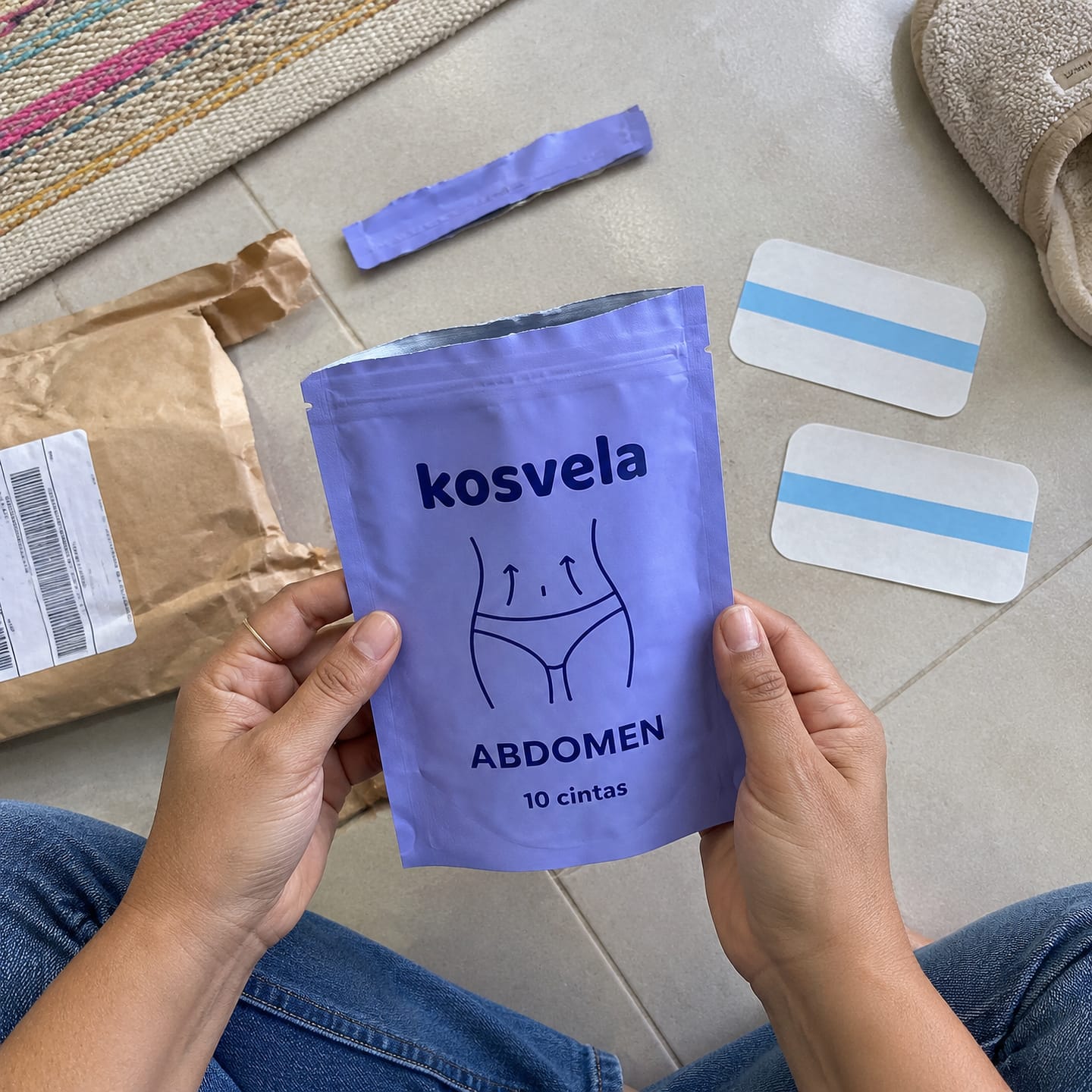 Customer photo review of Kosvela · Cinta tensora invisible para el abdomen (pack de 10)