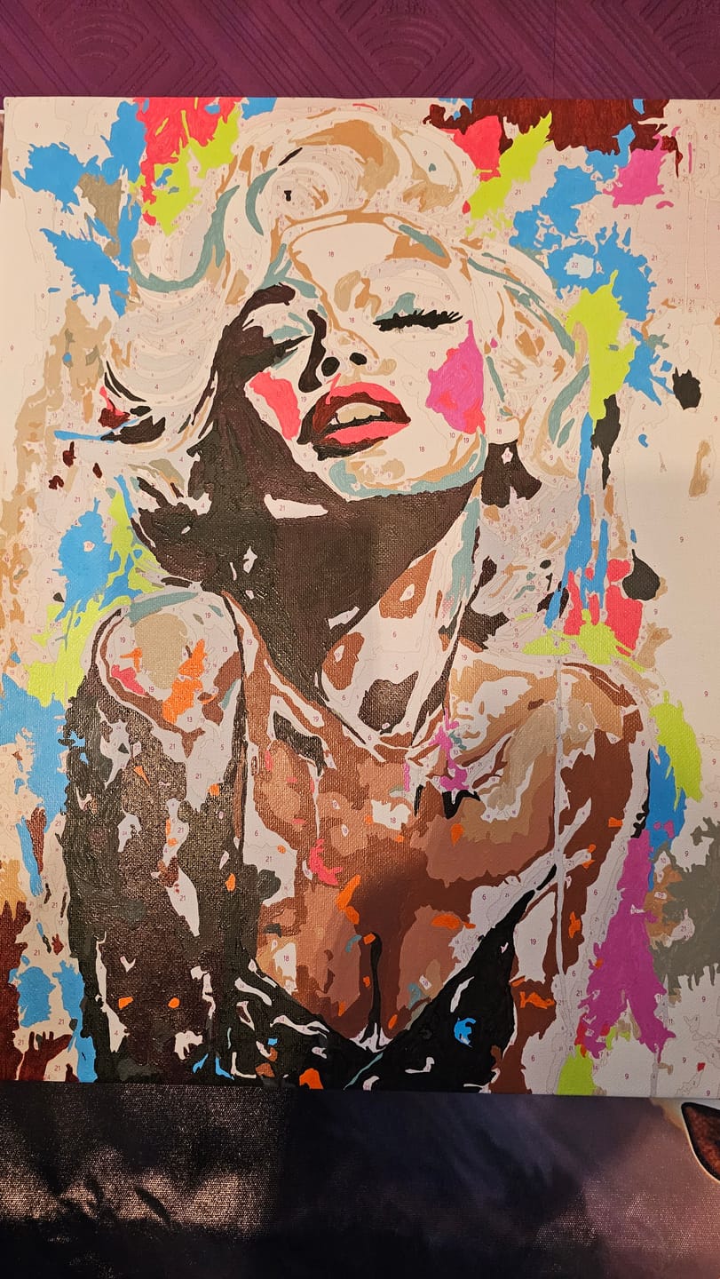 Customer photo review of Marilyn, Neon Splatter (Paint by Numbers)