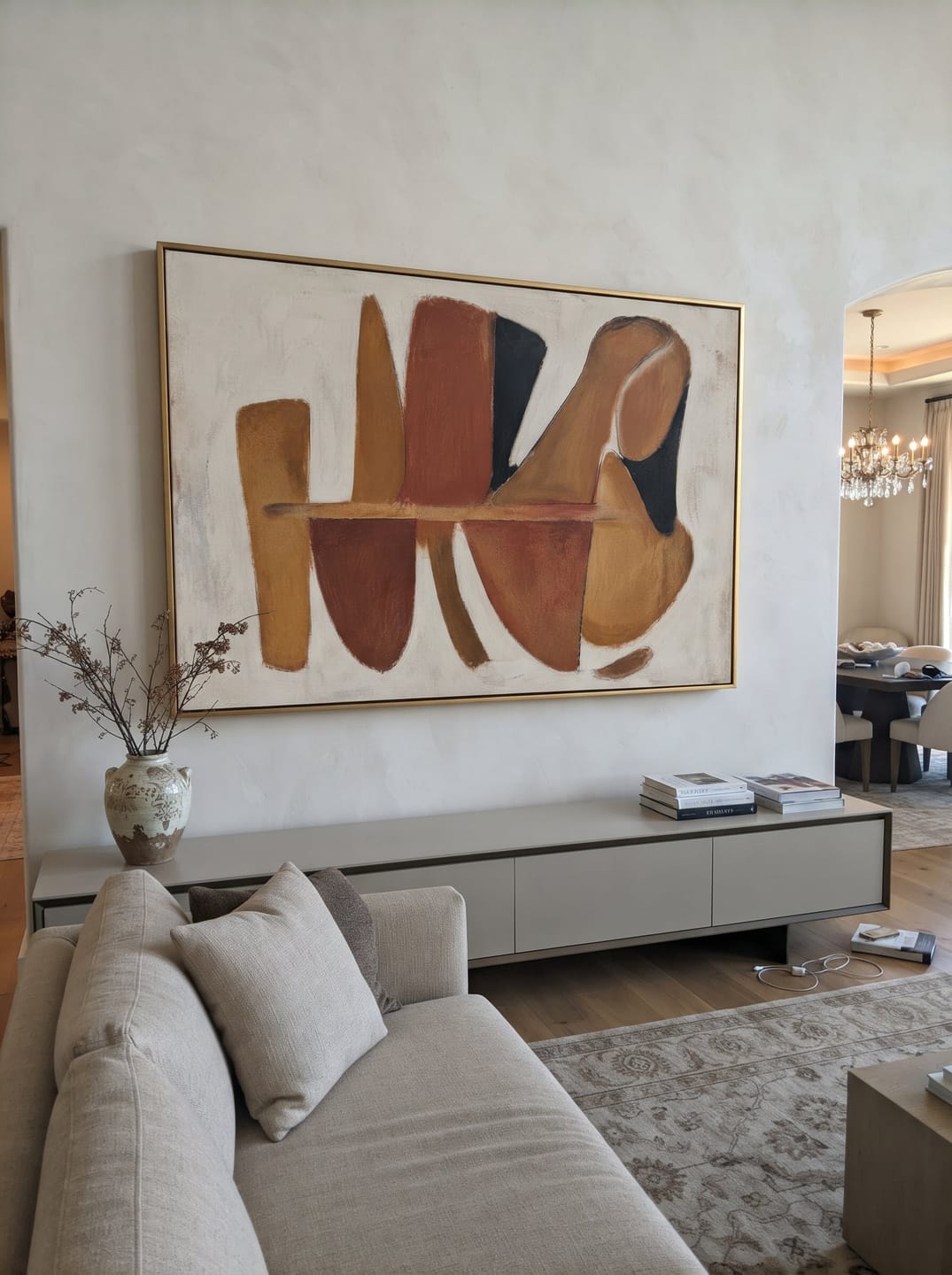Customer photo review of "Terra Forms" - Mid-Century Modern Abstract | Terracotta & Ochre Earth-Tone Statement Art