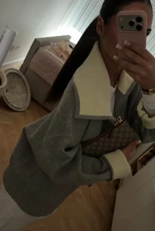 Customer photo review of Katie Contrast Trim Full Zip Jacket