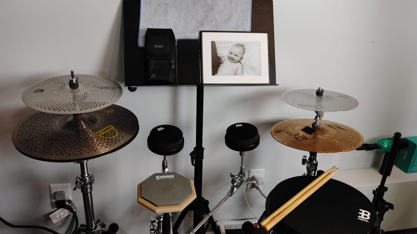 Customer photo review of Mute Series 5-piece Low Volume Cymbal Pack