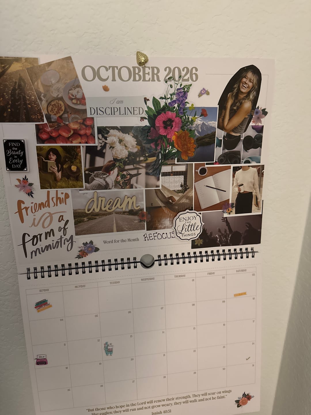 Customer photo review of 2027 Prayer Board Calendar + Image Book Set