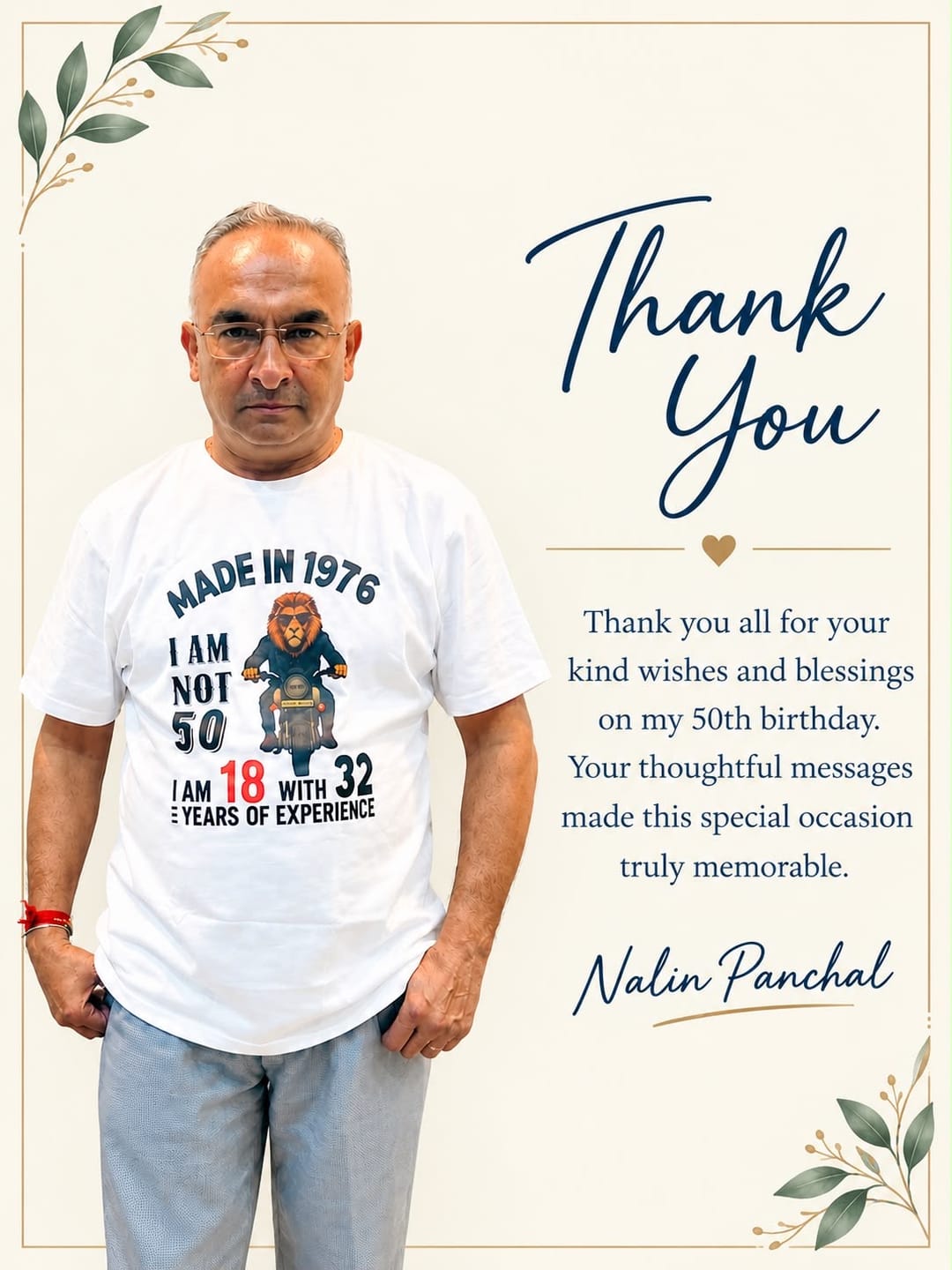 Customer photo review of MADE IN 1976 I AM NOT 50 QI
