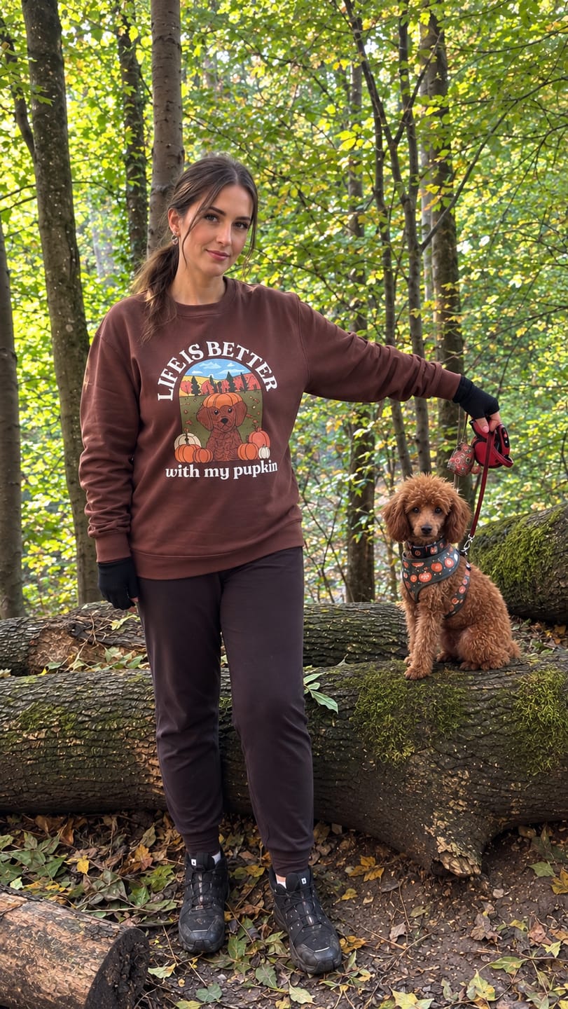 Customer photo review of Personalised Pupkin Patch Sweatshirt | Life is Better With My Pupkin