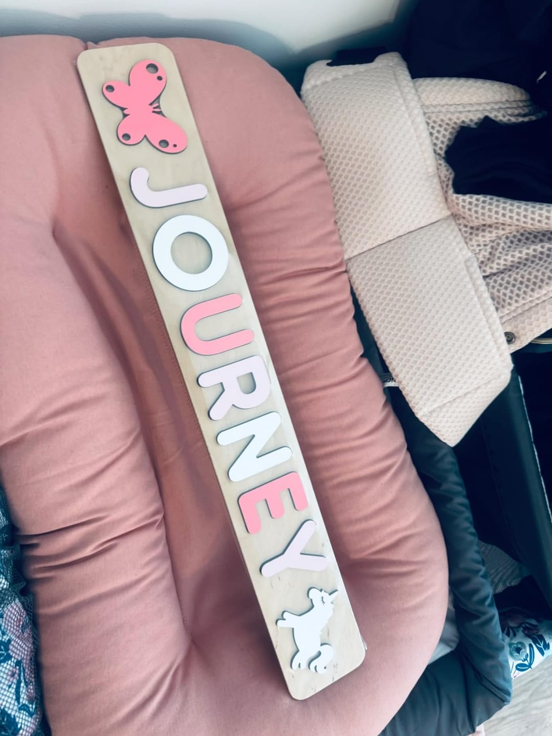 Customer photo review of Personalized Wooden Name Puzzles