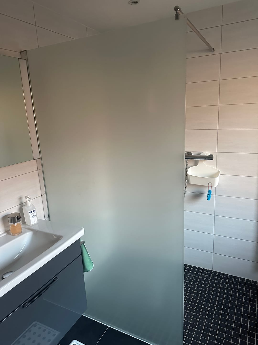 Customer photo review of Duschwand Walk-In ESG, Satiniert