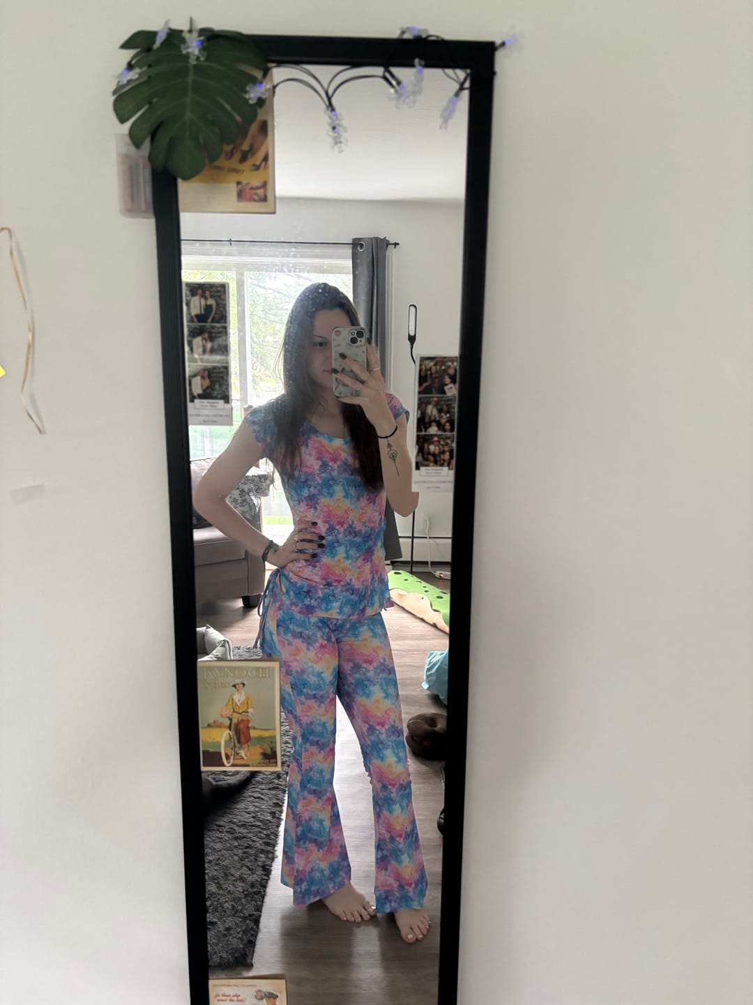 Customer photo review of Tie Dye Ruched Capped Tee NEW