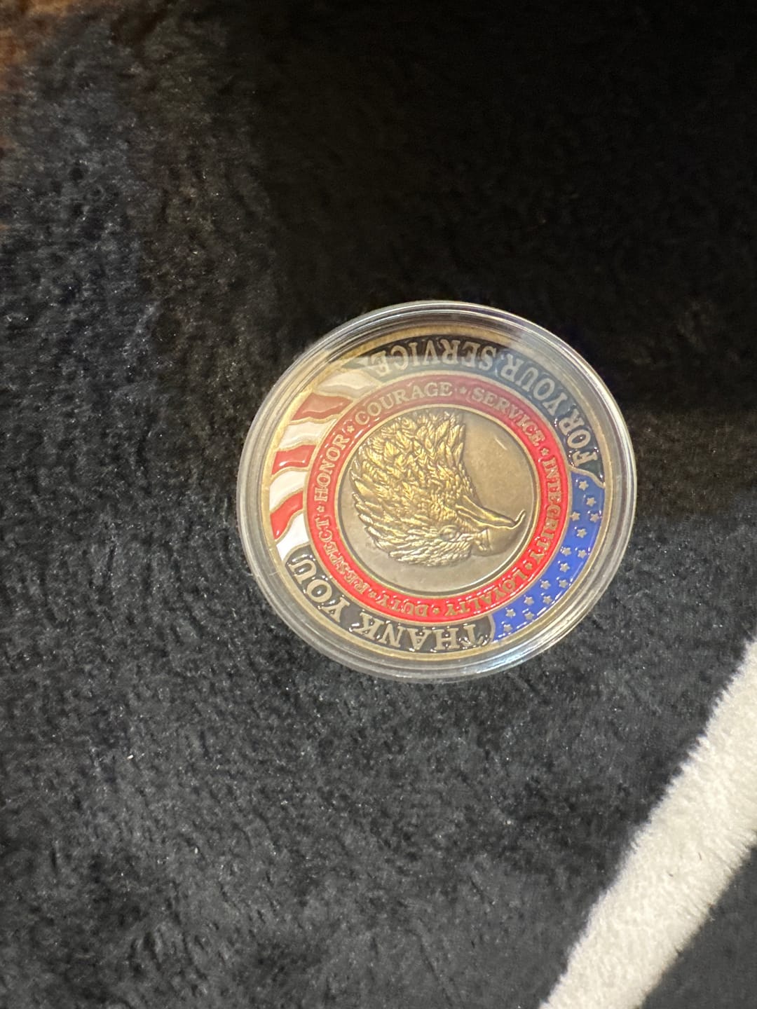 Customer photo review of Thank You For Our Freedom Coin