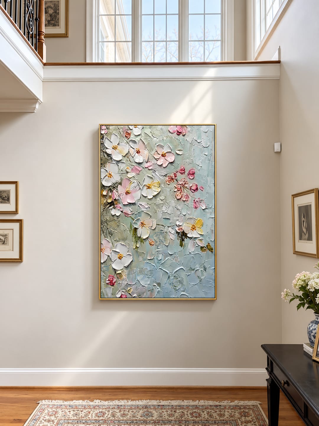 Customer photo review of "Spring's Awakening" – Contemporary Textured Floral Blossom Palette Knife Oil Painting
