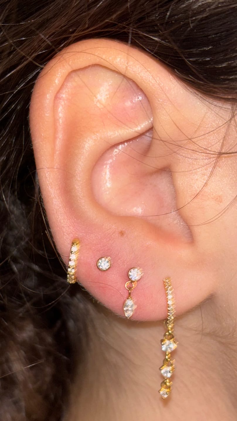 Customer photo review of Sleep-Proof Sparkle | Earring Stack Set