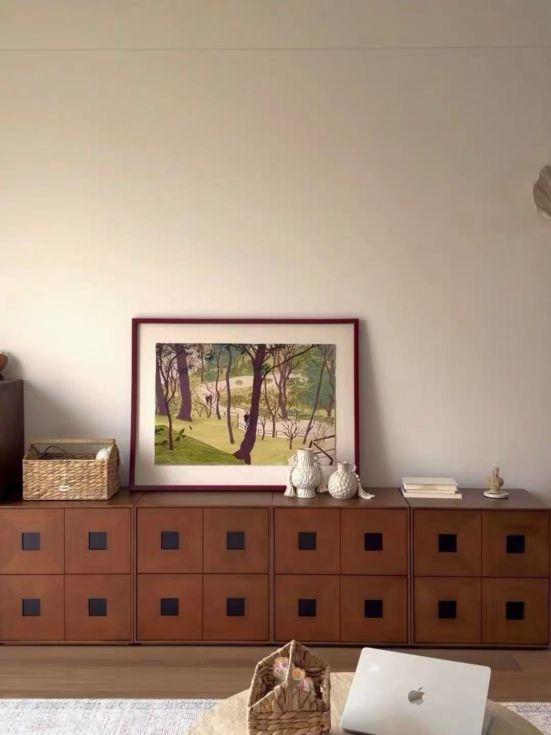 Customer photo review of KKUSO WOODEN 2-DRAWER CABINET - OAKI WARM WALNUT