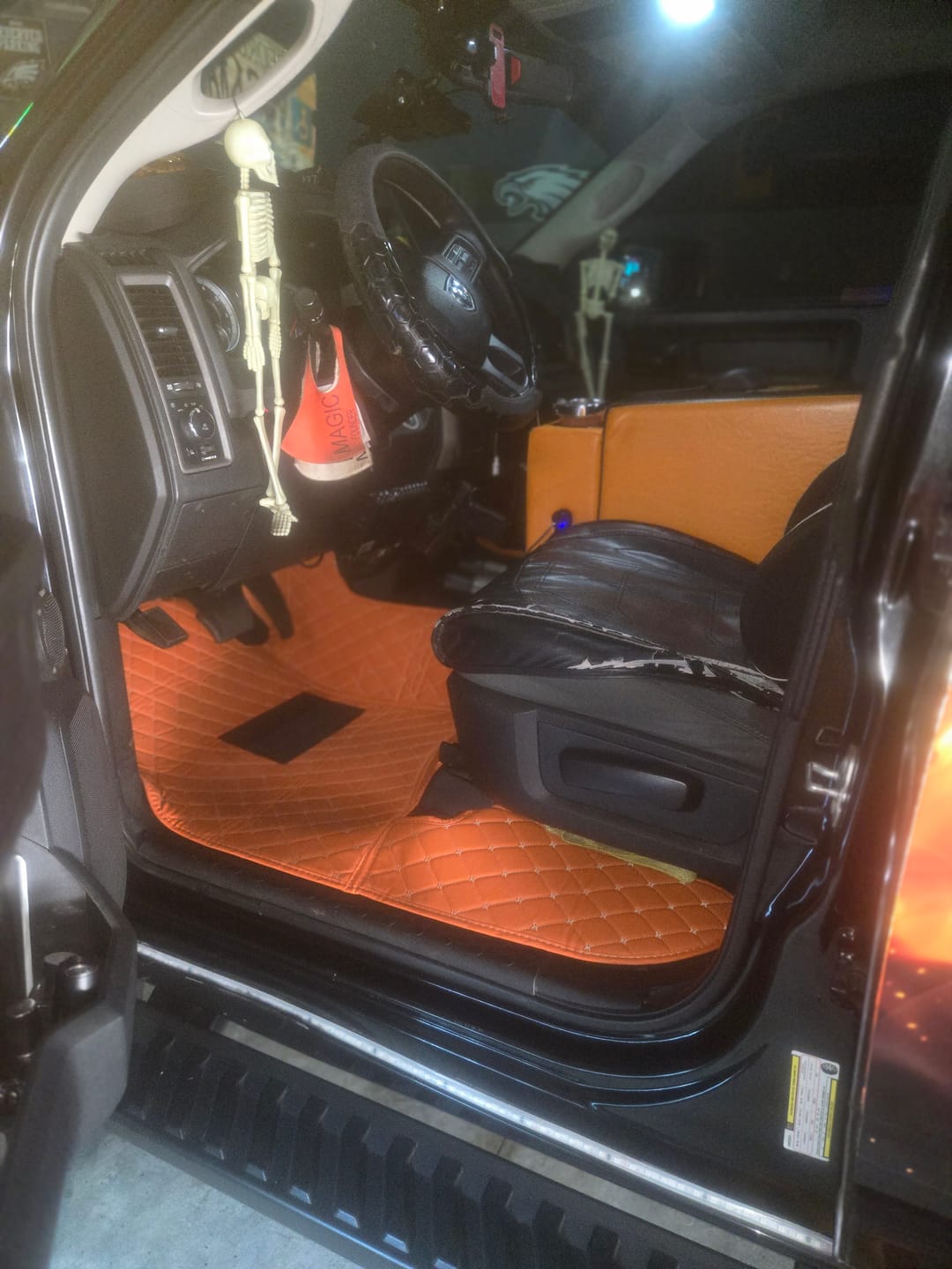 Customer photo review of Car Floor Mats Leather Luxury Floor Liner All Weather Protection Carpet
