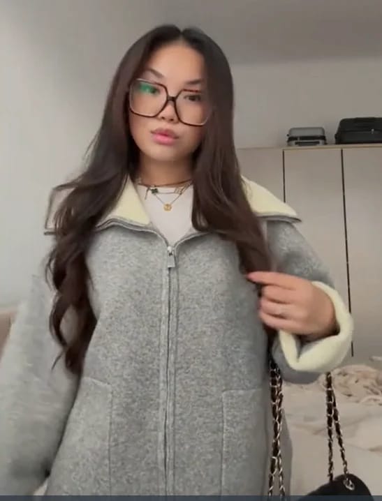 Customer photo review of Katie Contrast Trim Full Zip Jacket