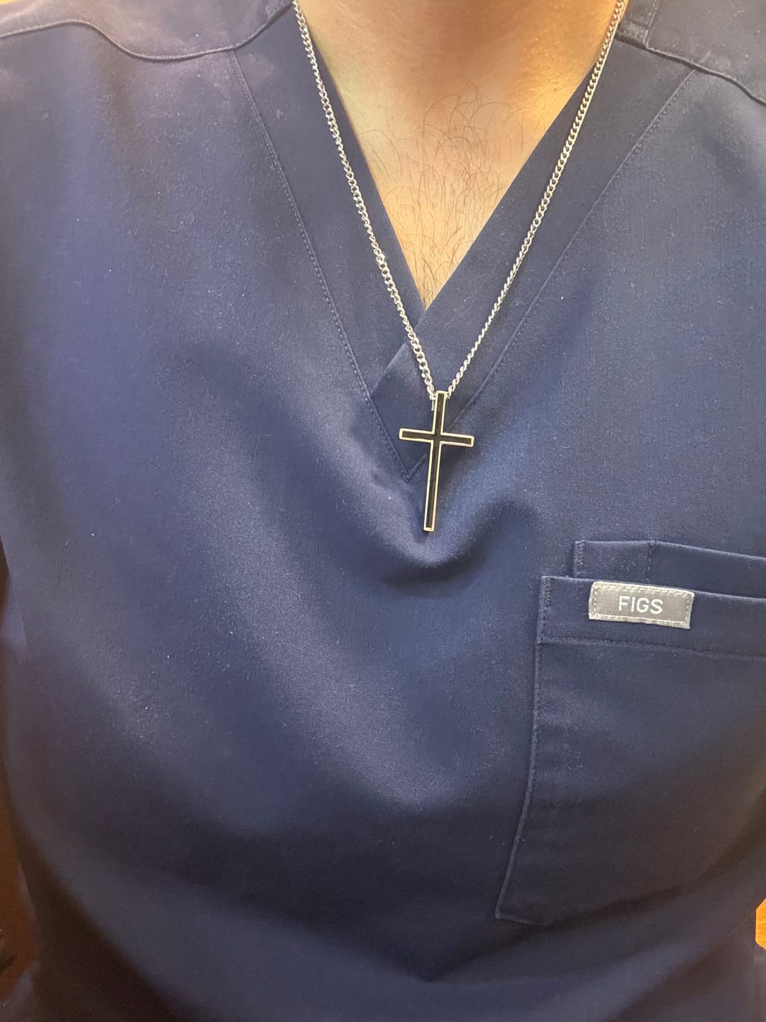 Customer photo review of Collar Cruz Slim - Acero Inox.
