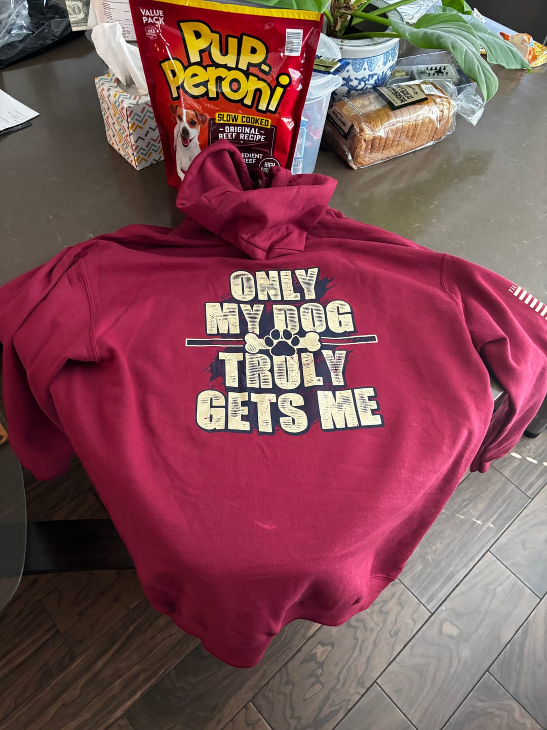 Customer photo review of Only My Dog Gets Me - Hoodie